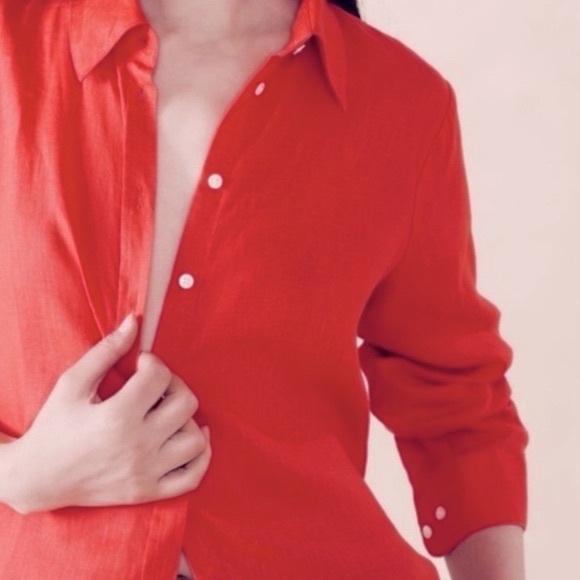 NWT BANANA REPUBLIC LINEN COTTON BLEND BUTTON DOWN - Picture 8 of 8